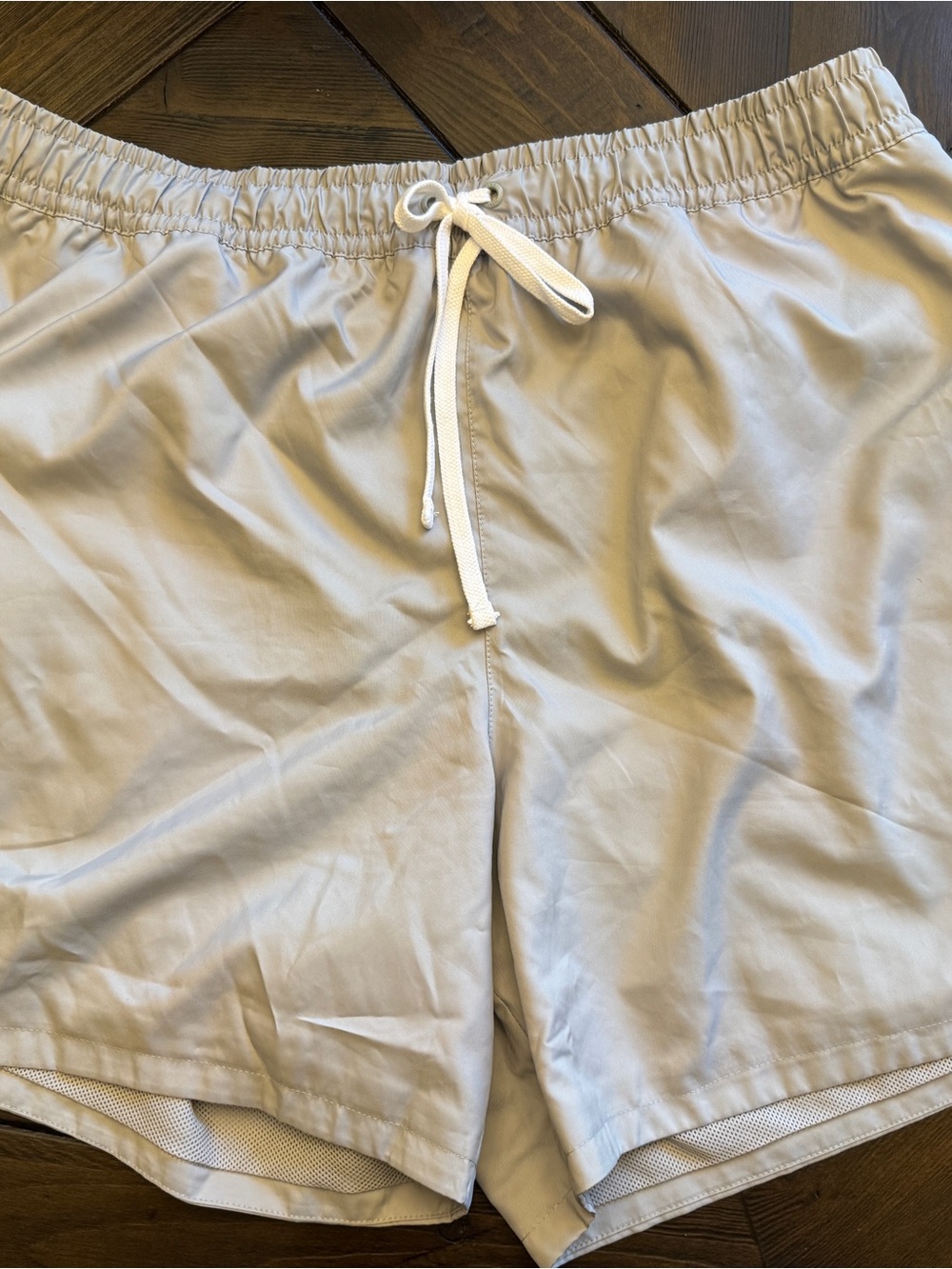Nike Light Gray Mesh-Lined Athletic Shorts